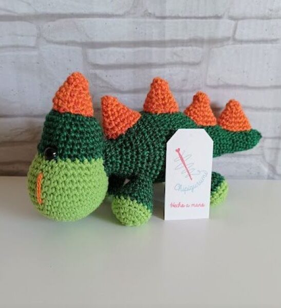 Dinosaurio Verde Amigurumi Crochet Hecho A Mano Por Chipigurumi Para Artelovers