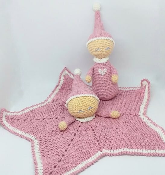 Dormilon Y Manta Apego Crochet Cositaseva Artelovers Rosa