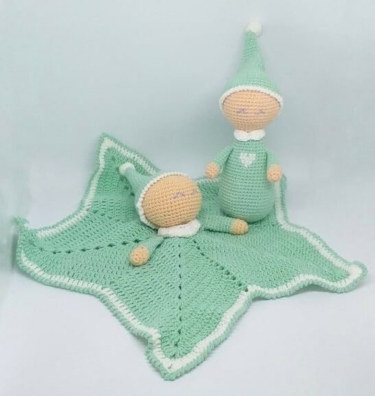 Dormilon Y Manta Apego Crochet Cositaseva Artelovers Verde