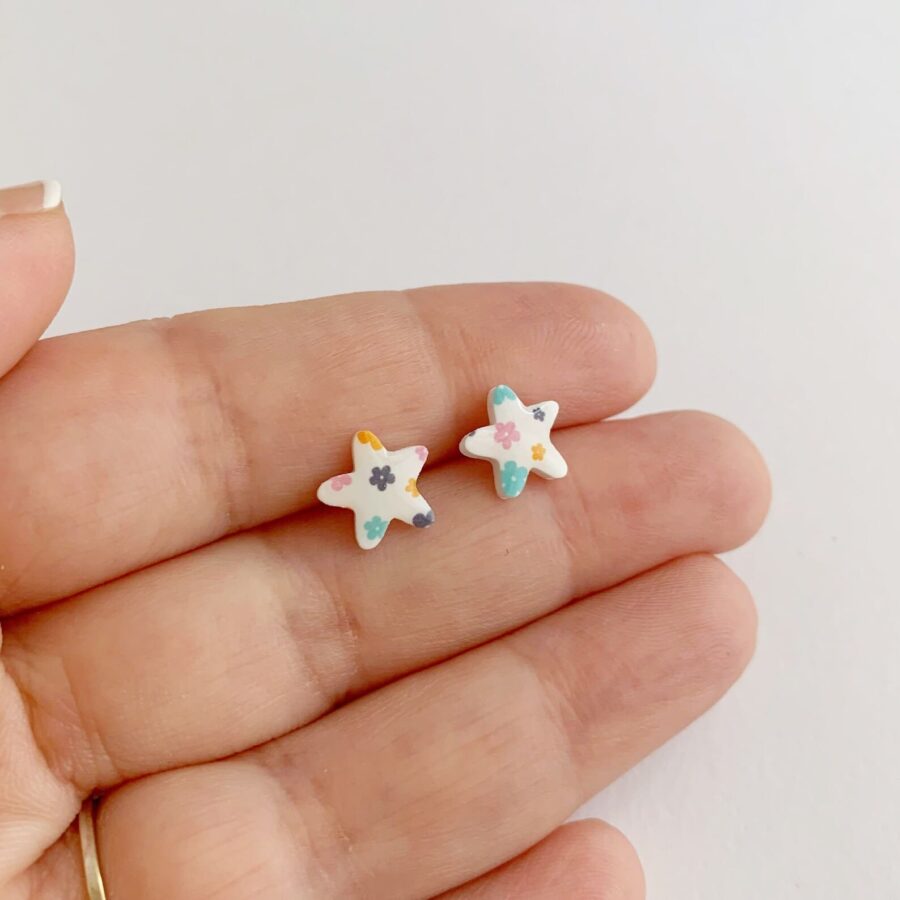 Pendientes mini estrella flores ilovemyearrings pendientes estrella flores