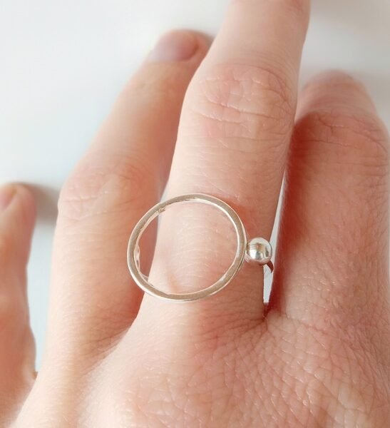 Anillo Ajustable Circular Plata