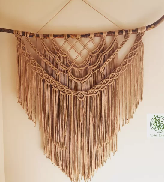 Vista Frontal Tapiz Macrame Mural De Pared Entre Enre2 Artelovers