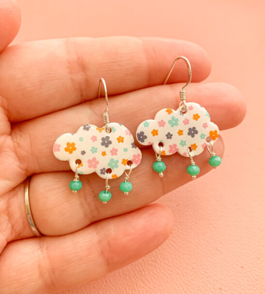 Pendientes Nube Largos Flores