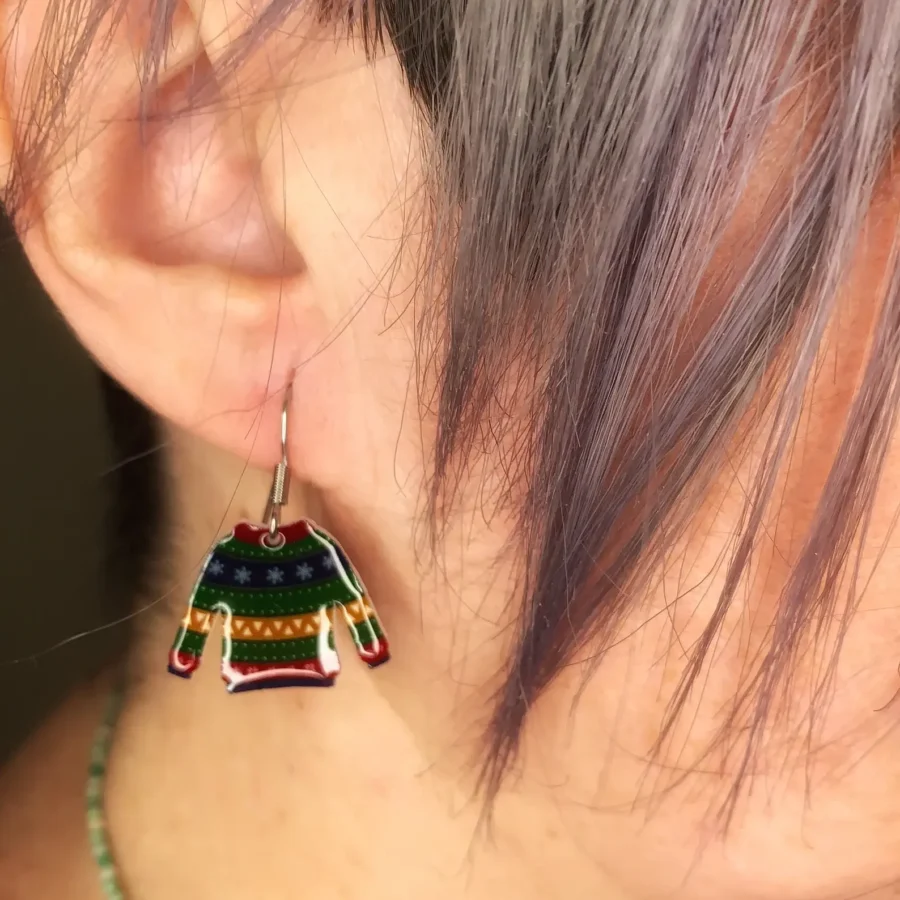 Pendientes Suéter Navidad Grinch - Imagen 2