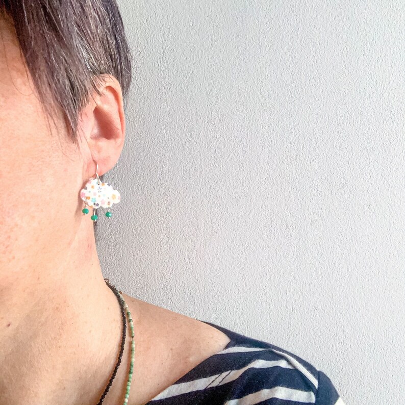 Pendientes nube con flores artelovers
