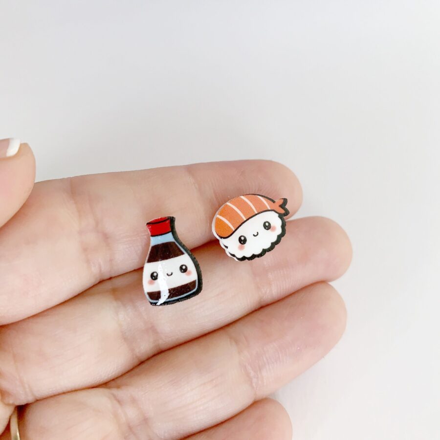 Pendientes sushi Kawaii