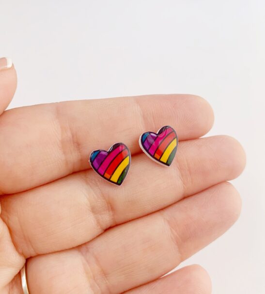 Pendientes Corazón Arcoíris