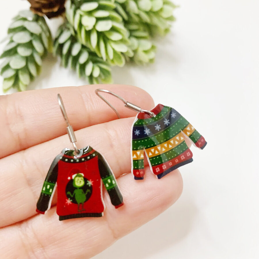 Pendientes Suéter Navidad Grinch