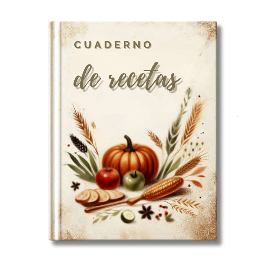 cuaderno recetas hecho a mano en A Coruña, Galicia, España por Sonrisas de Ratona