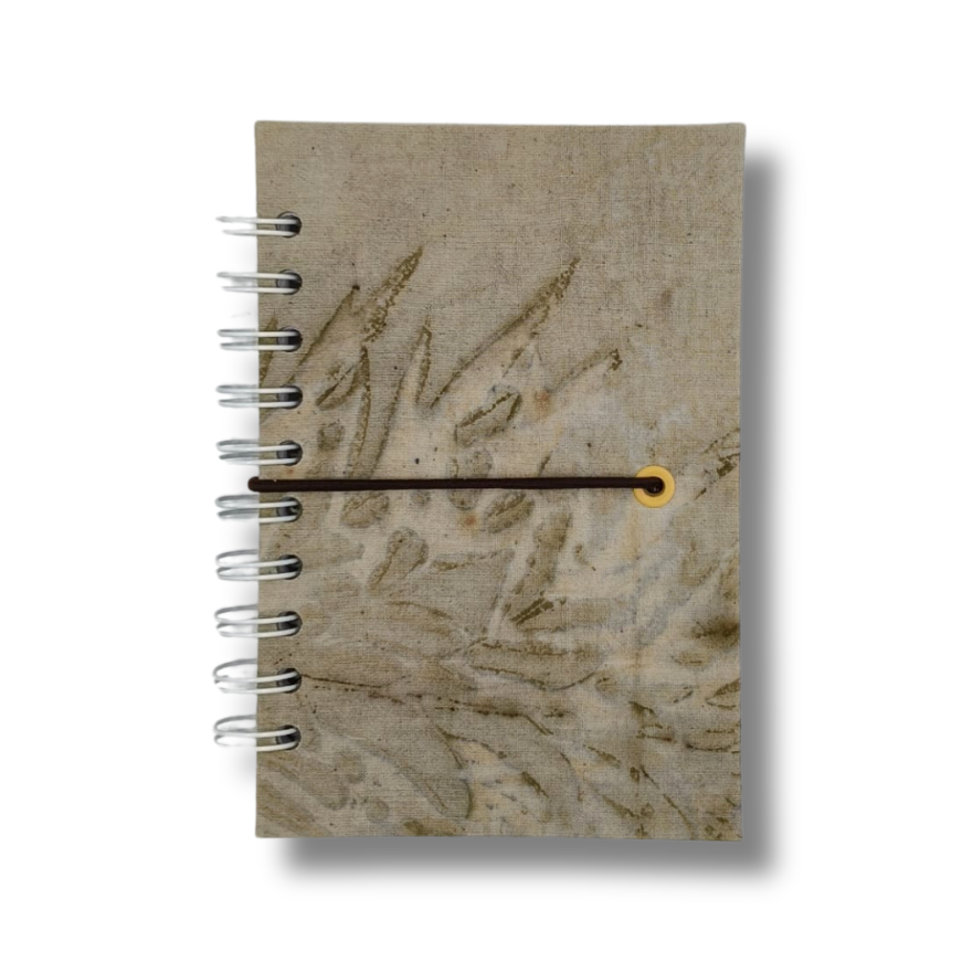 cuaderno reciclado a6 Cuaderno espiral hecho a mano teñido con hojas de eucalipto • ArteLovers