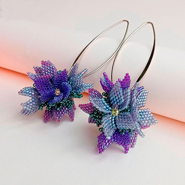 Pendientes artesanales florales