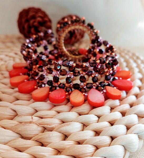 pulsera artesanal color naranja para mujer