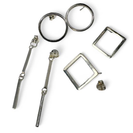 Pendientes Figuras Geométricas, Milagro Rousse, pendientes de plata