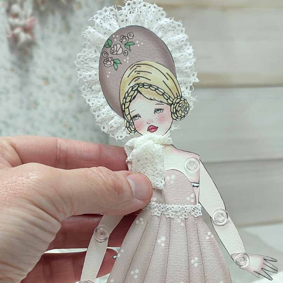 Cuento con muñeca de papel para jugar hecho a mano por Evaninas.