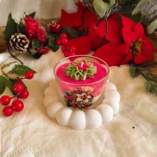 Vela Navideña Canela y Vainilla con bandeja