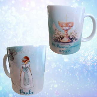 Taza niña comunión.