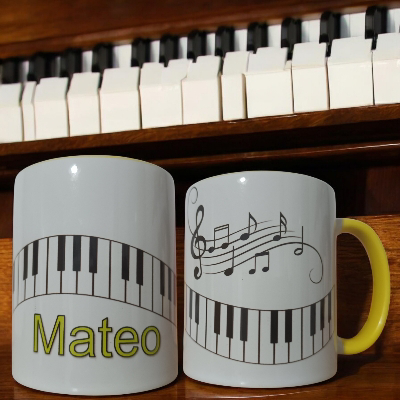 Taza personalizada piano