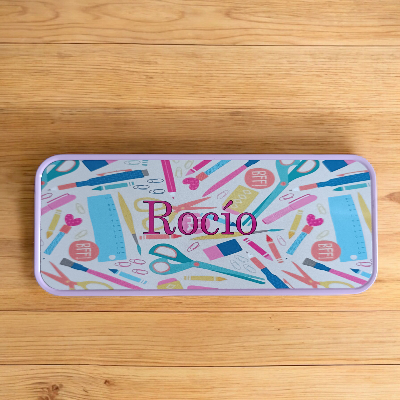 Estuche de lata. modelo colegio.