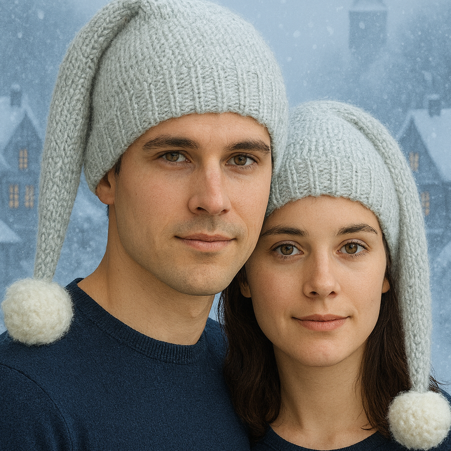 Gorro Sueños Invernales · Gorro tipo elfo de crochet tejido en mohair y con pompon blanco · Tienda de simple para ArteLovers Market Gorro Sueños Invernales - Imagen 3