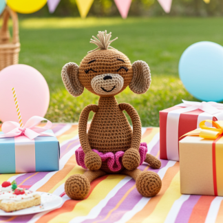 Mona Coquita Muñeca de Crochet