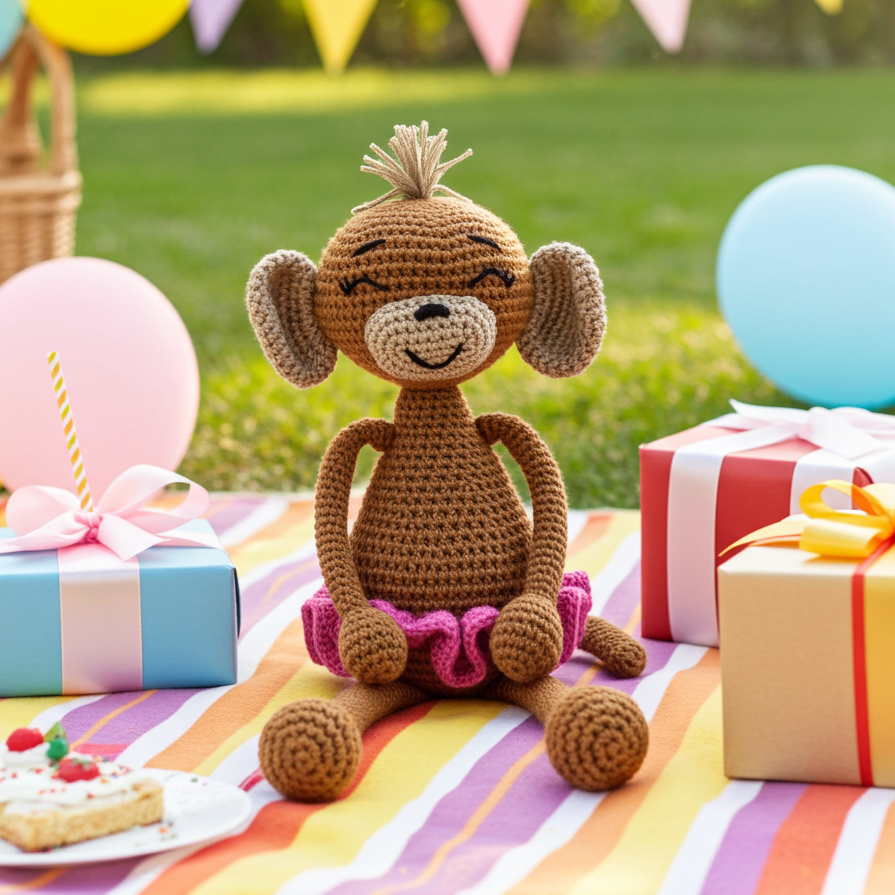 Mona Coquita Muñeca de Crochet