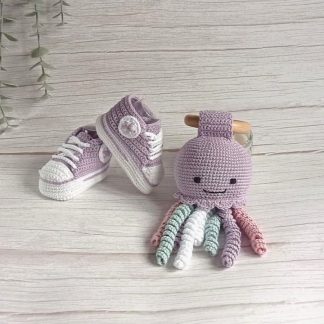 Regalo recién nacido tonos malvas