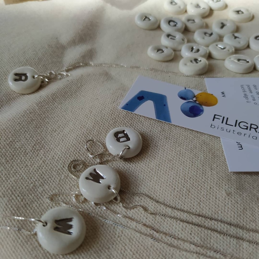 filigranaart-Colgante Inicial Plata filigranaart