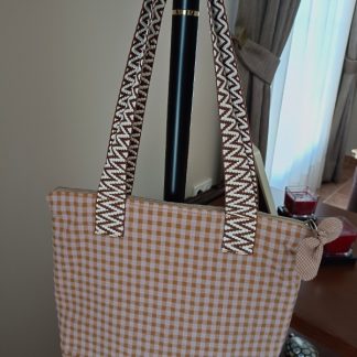 Bolso Tote Vichy canela & cuadros