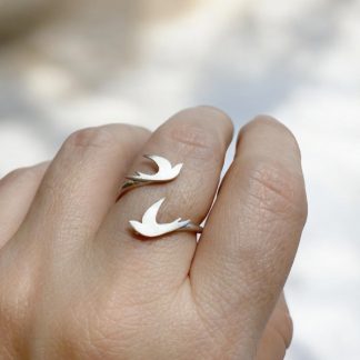 Anillo Ajustable Golondrinas de Plata Milagro Rousse