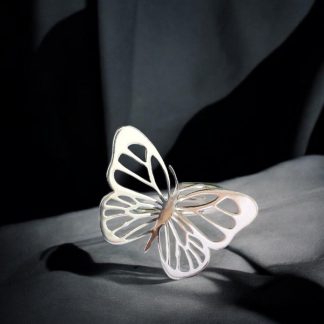 Anillo Mariposa Grande de Plata, anillos llamativos, Milagro Rousse