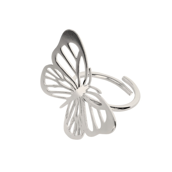 Anillo Mariposa Grande · <p class="p1">Artesanal y ajustable. Diseño femenino y llamativo, con mariposa que simboliza transformación y libertad. Ligero, cómodo y perfecto para uso diario o como regalo especial.</p> · Tienda de simple para ArteLovers Market Anillo Mariposa de Plata Grande, joyas grandes, joyas naturaleza, Milagro Rousse