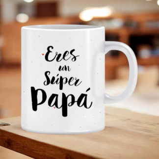 ArteLovers regalos hechos a mano por mujeres artesanas · · Tienda de para ArteLovers Market Taza Eres un Super Papá.