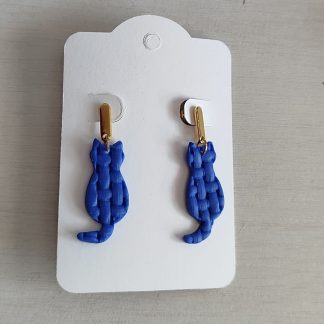 Pendientes azules gato