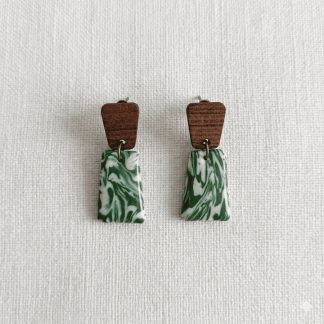 Pendientes arcilla polimérica verdes. ENVÍO GRATIS