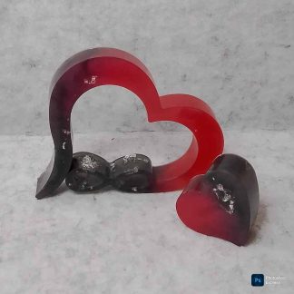 Corazón INFINITO personalizable de resina epoxi