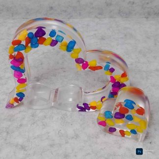 Corazón INFINITO personalizable de resina epoxi