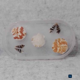 Bandeja artesanal de resina epoxi