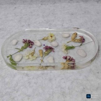 Bandeja artesanal de resina epoxi