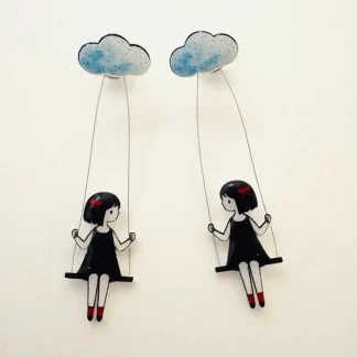 pendientes niña columpio nube