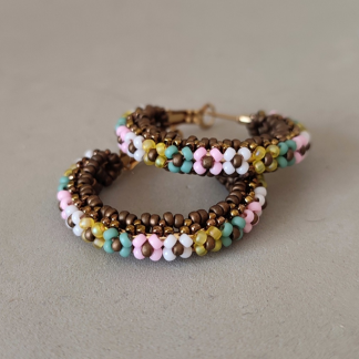 Aros de flores base color bronce