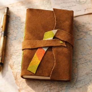 Cuaderno Tapa Blanda de Ante Marrón