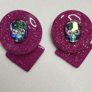 pendientes de calavera cristal swarovski y arcilla polimérica