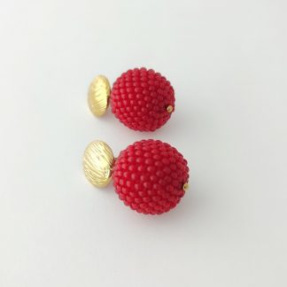 Pendientes de bola roja
