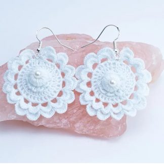 Pendientes de crochet Essenza en blanco
