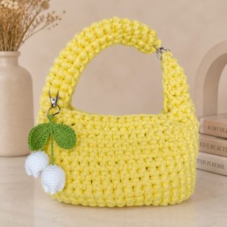 Bolso de Trapillo Tejido en Ganchillo Color Amarillo