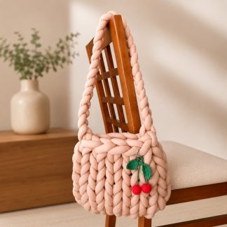 Bolso de Punto con Cerezas