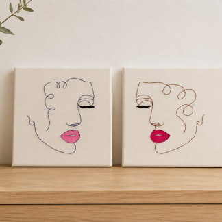 ArteLovers regalos hechos a mano por mujeres artesanas · · Tienda de para ArteLovers Market Set lienzos Dúo de Rostros