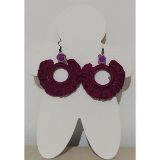 Pendientes colección FERIA - "Tinto y rosas"