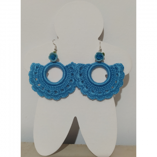 Pendientes colección FERIA - "Rosas celeste"