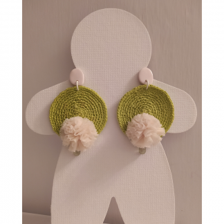 Pendientes colección FERIA - "Pistacho pompón"